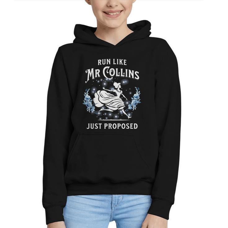 Run Like Mr Collins Just Proposed Books And Running Graphic Youth Hoodie
