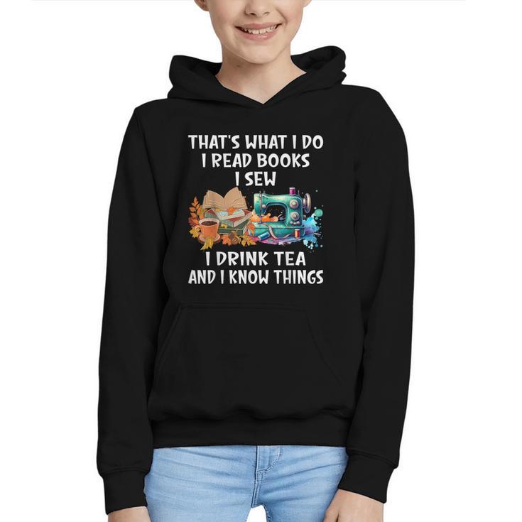 Sewing Reading Books Drinking Tea Sew Sewist Graphic Youth Hoodie