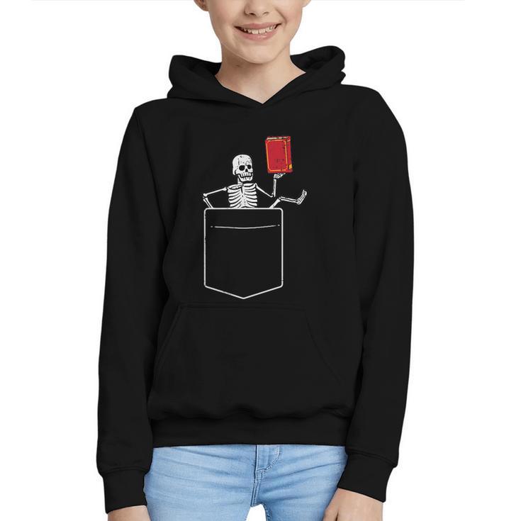 Skeleton Books Read Book Reading Librarian Across America Graphic Youth Hoodie