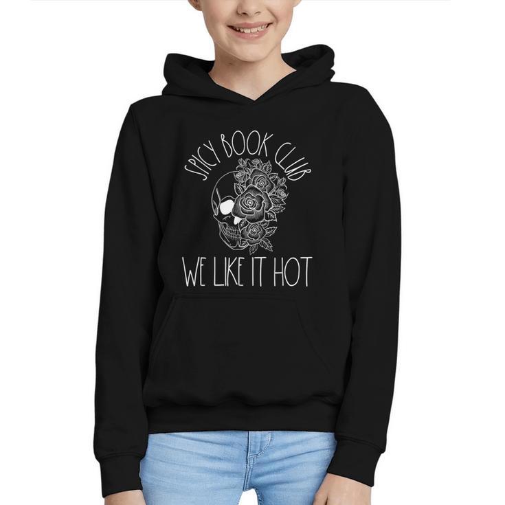 Spicy Book Club Women Dark Romance Lover Bookish Skeleton Graphic Youth Hoodie