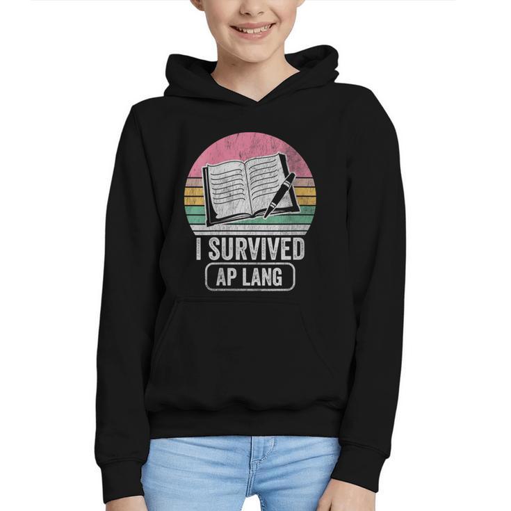 I Survived AP Lang Retro Book Graphic Graphic Youth Hoodie