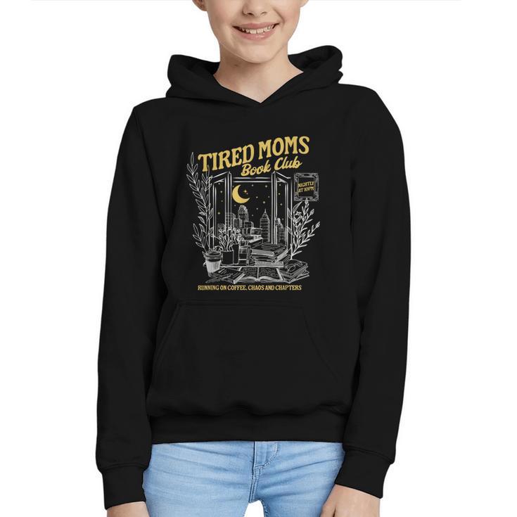 Tired Moms Club Bookish Book Lover Homebody Fall Book Club Graphic Youth Hoodie