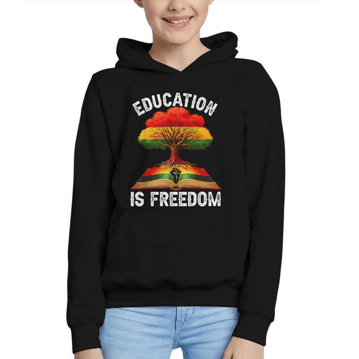 History Education Is Freedom Books Black History Graphic Youth Hoodie