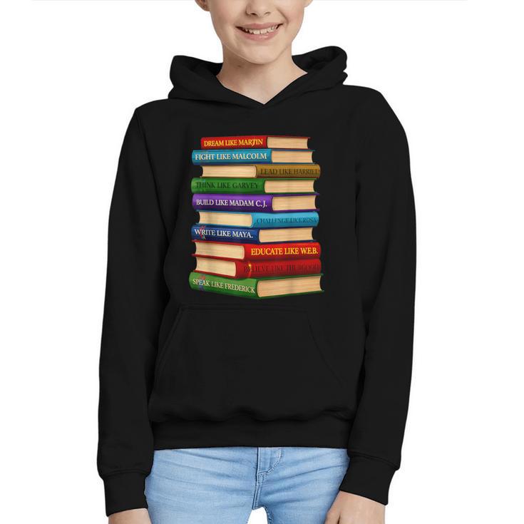 History Month Educated Black Leaders Reading Books Graphic Youth Hoodie