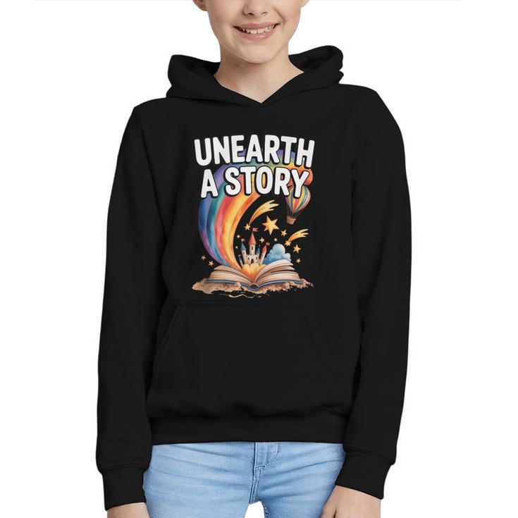 Unearth A Story Rainbow Treasure Book Graphic Youth Hoodie