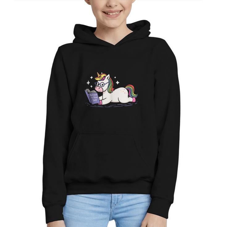 Unicorn Bookworm Believe In Yourself Cute And Inspirational Graphic Youth Hoodie