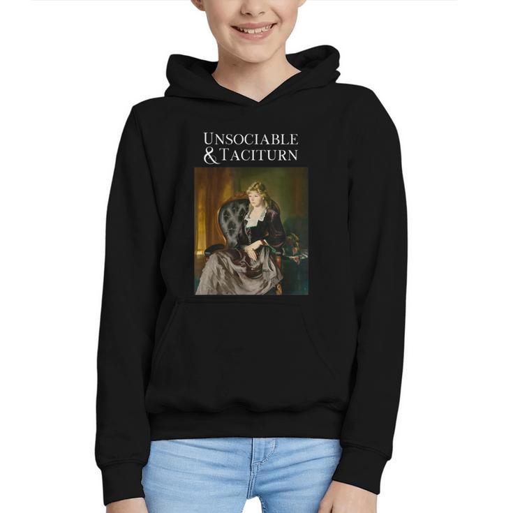 Unsociable And Taciturn Jane Austin Quote Book Classic Lit Graphic Youth Hoodie