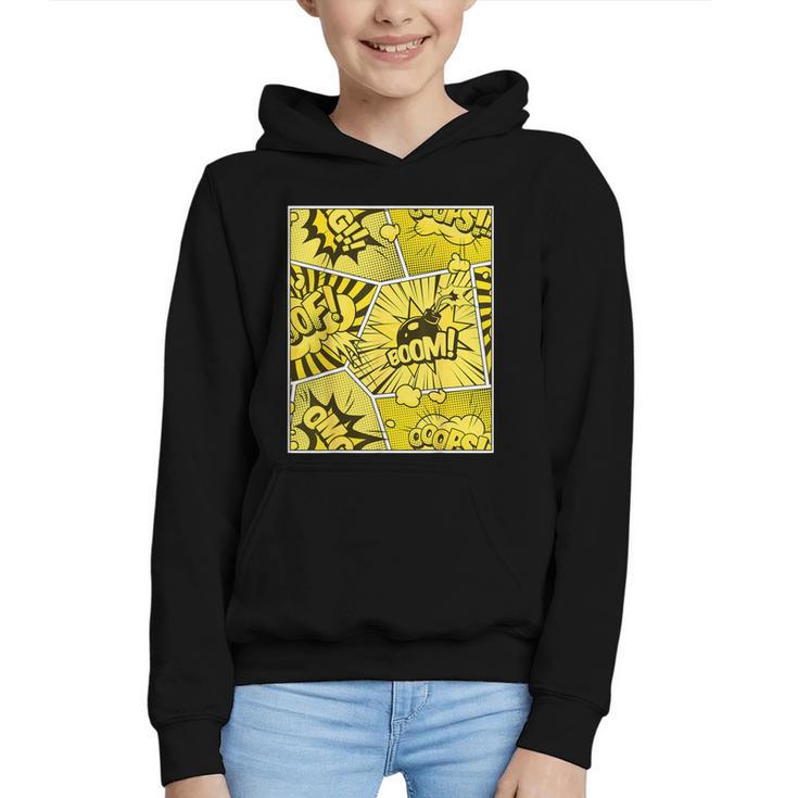 Varsity-Gold Yellow Comic Book University Varsity-Gold Graphic Youth Hoodie