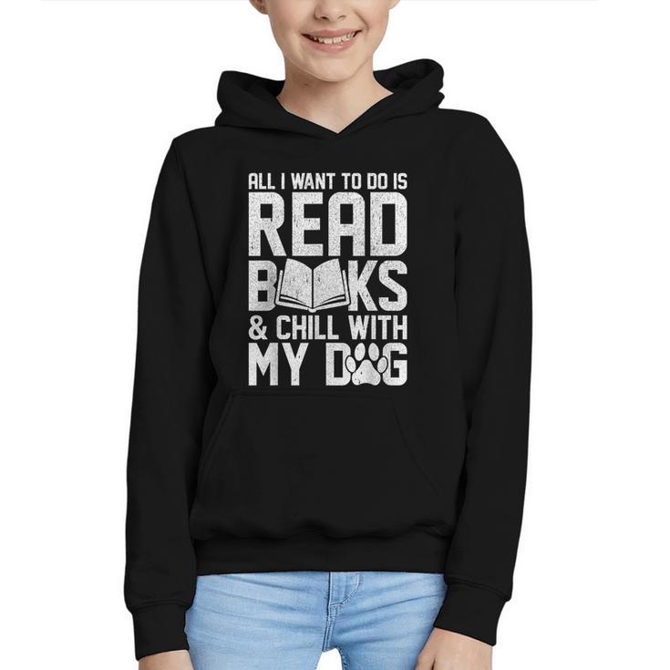 All I Want To Do Is Read Books Reading Dog Lovers Graphic Youth Hoodie