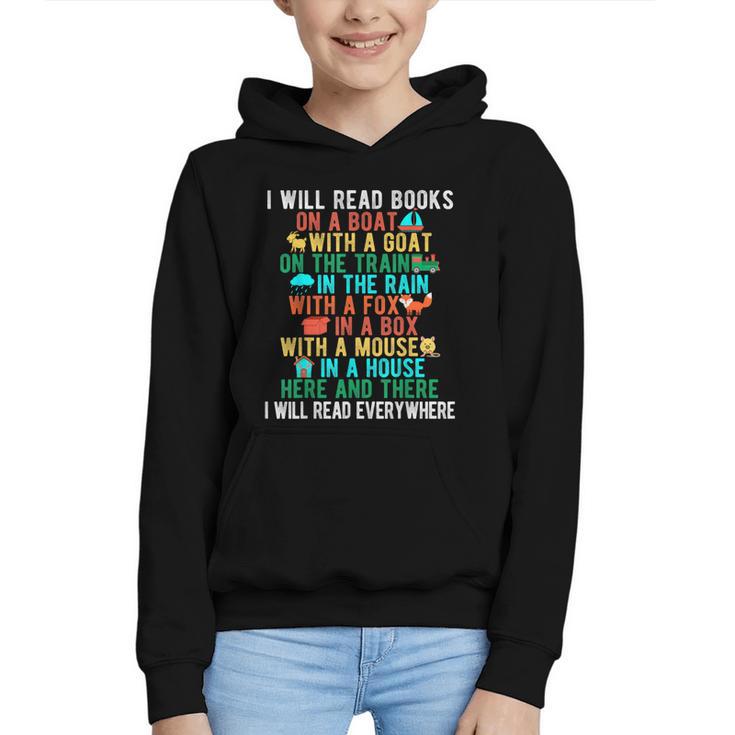 I Will Read Book On Boat Words For Kids Graphic Youth Hoodie