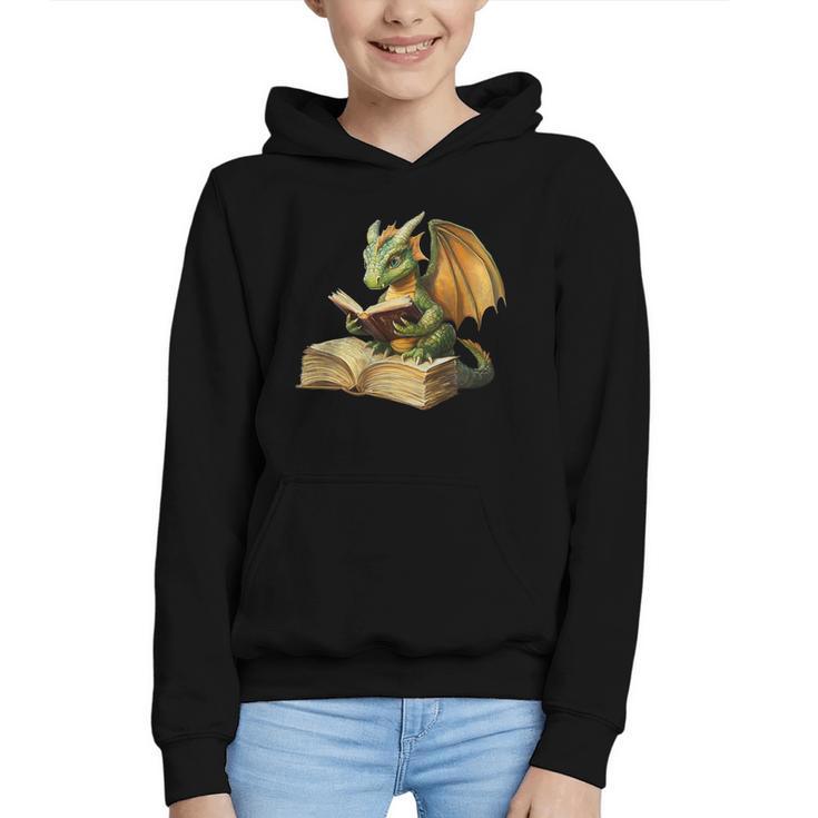 Women's Dragon Bookworm Reading Book Graphic Graphic Youth Hoodie
