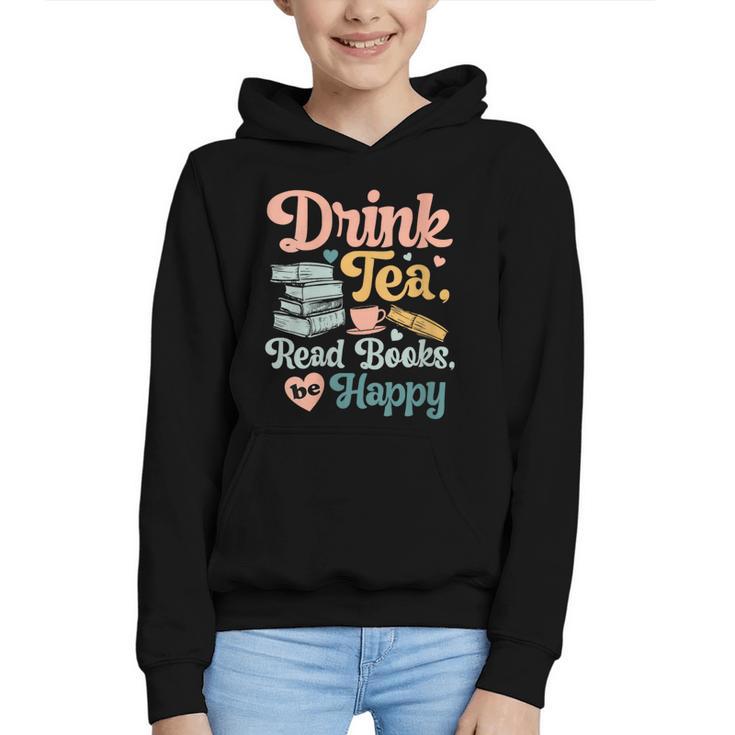Women's Drink Tea Read Books Nerd Book Reader Book Reading Lover Graphic Youth Hoodie