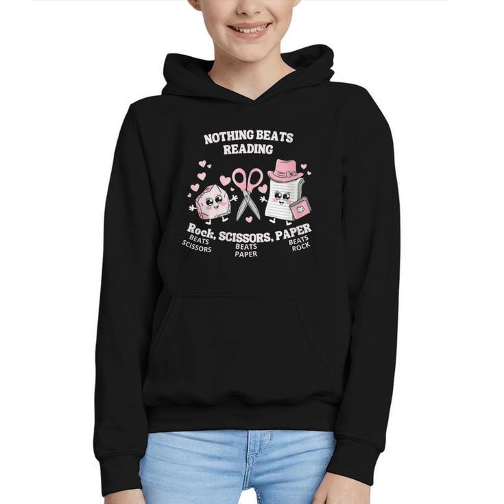 Women's Nothing Beats Reading Book Lover Statement Graphic Youth Hoodie