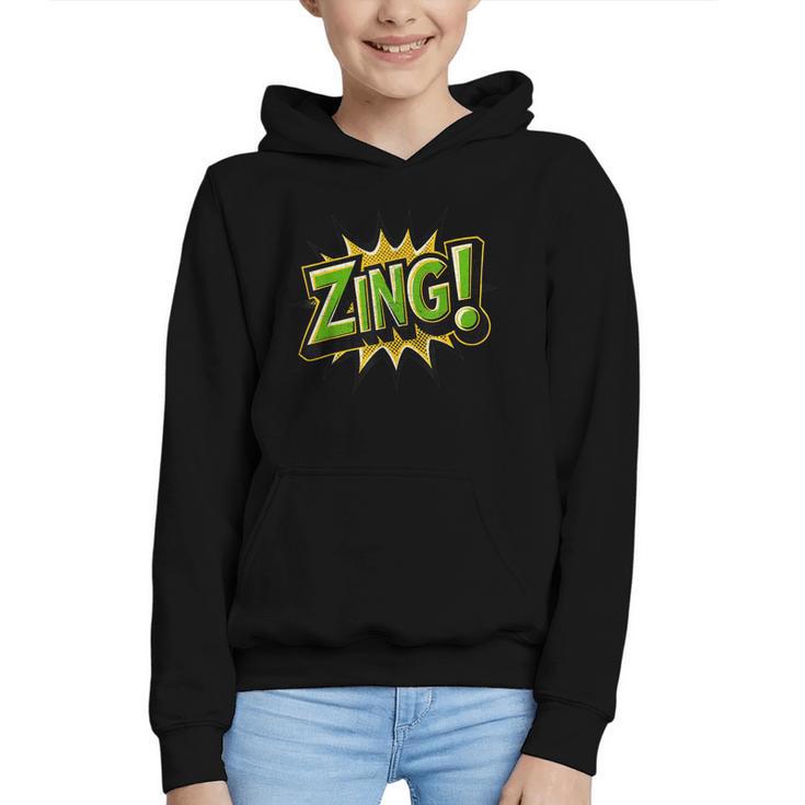 ZING Comic Book Retro Artwork – Cartoon Collector Graphic Youth Hoodie