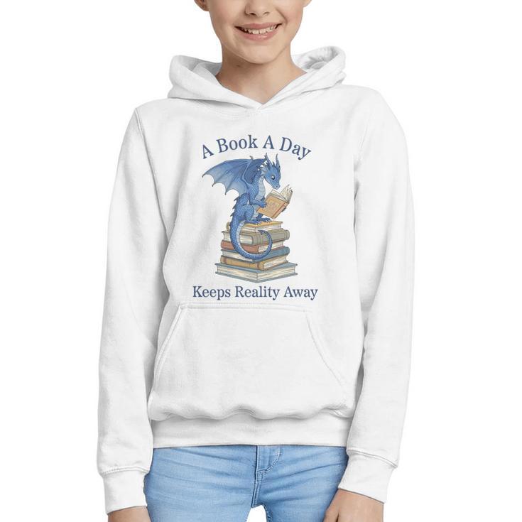 A Book A Day Keeps Reality Away Premium Tri-Blend Graphic Youth Hoodie