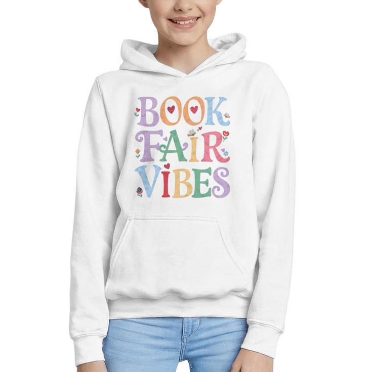 Book Fair Vibes Groovy Retro Reading Graphic Youth Hoodie