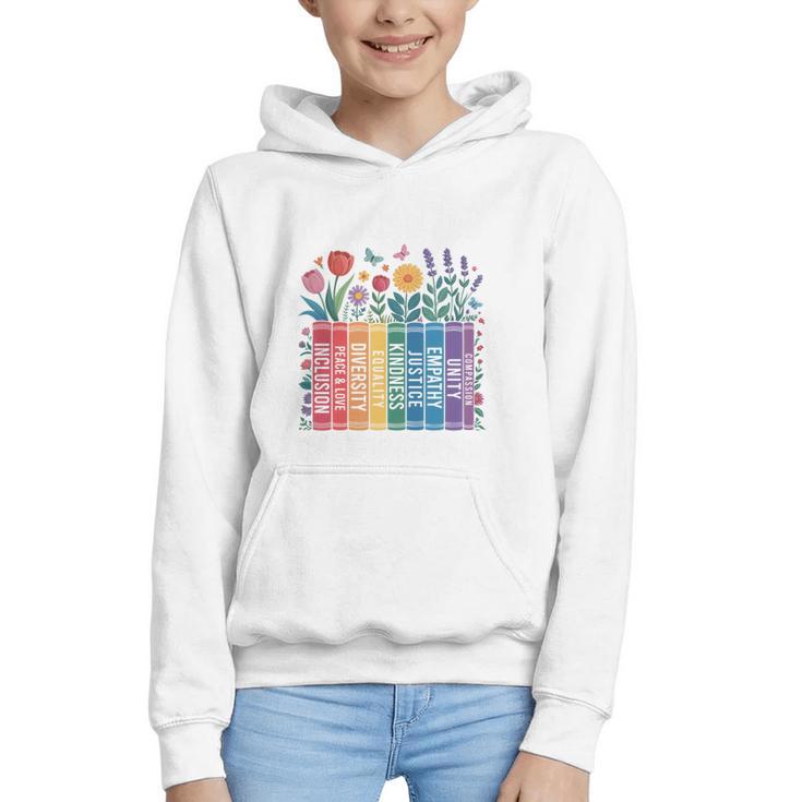 Book Flower Radicalized By Basic Decency Feminist Leftist Graphic Youth Hoodie