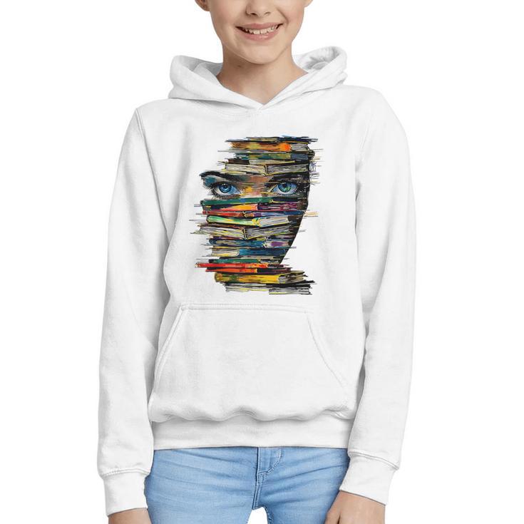 Book Women Graphic Art Colorful Eyes Graphic Youth Hoodie