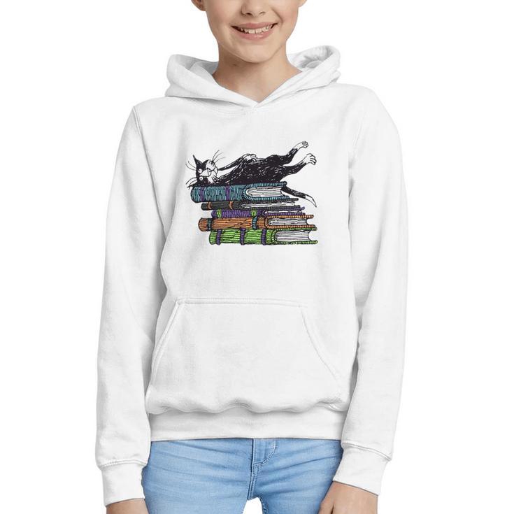 Books Cats Life Is Sweet Cats Books Lover Men Women Graphic Youth Hoodie