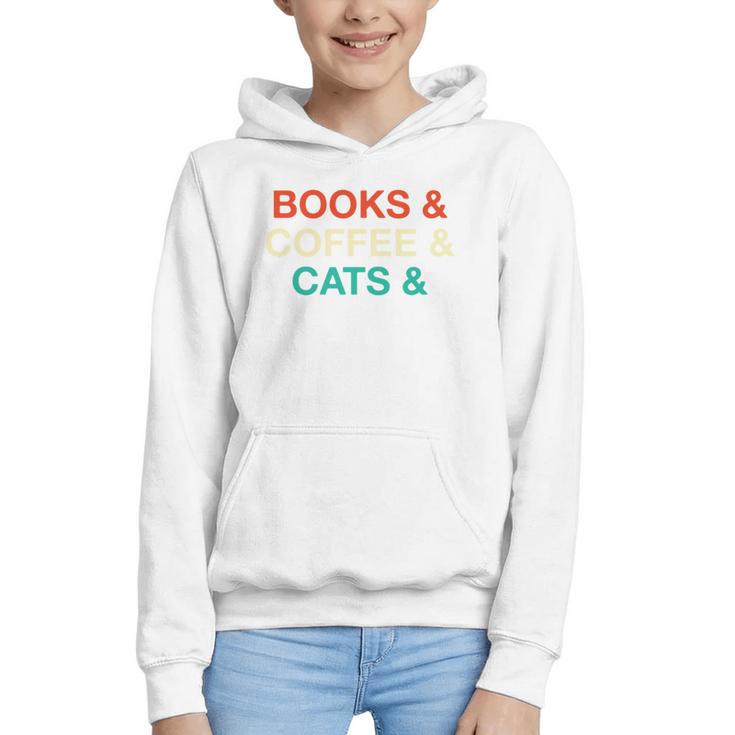 Books Coffee Cats Social Justice Graphic Youth Hoodie