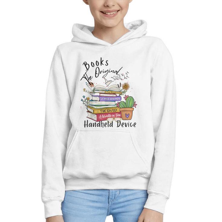 Books Original Handheld Device Reader Literacy Book Lover Graphic Youth Hoodie
