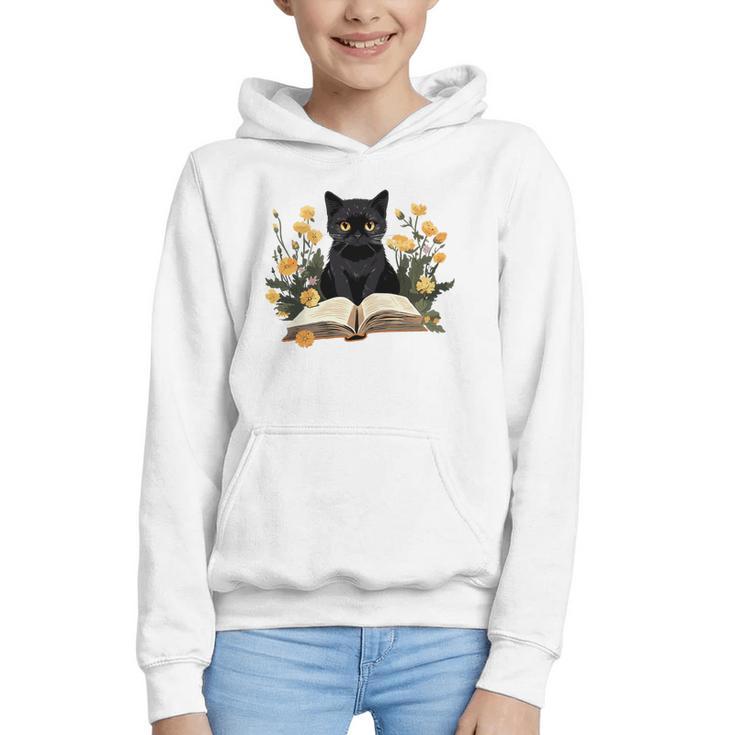 Cat Shirts For Women Book Lover Shirt Cute Cat And Book Premium Tri-Blend Graphic Youth Hoodie