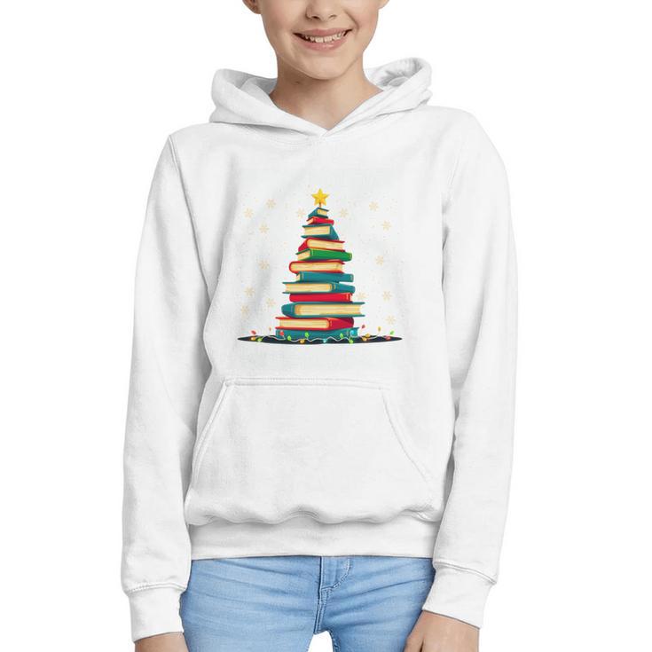 Christmas Tree Of Books Holiday Graphic Youth Hoodie