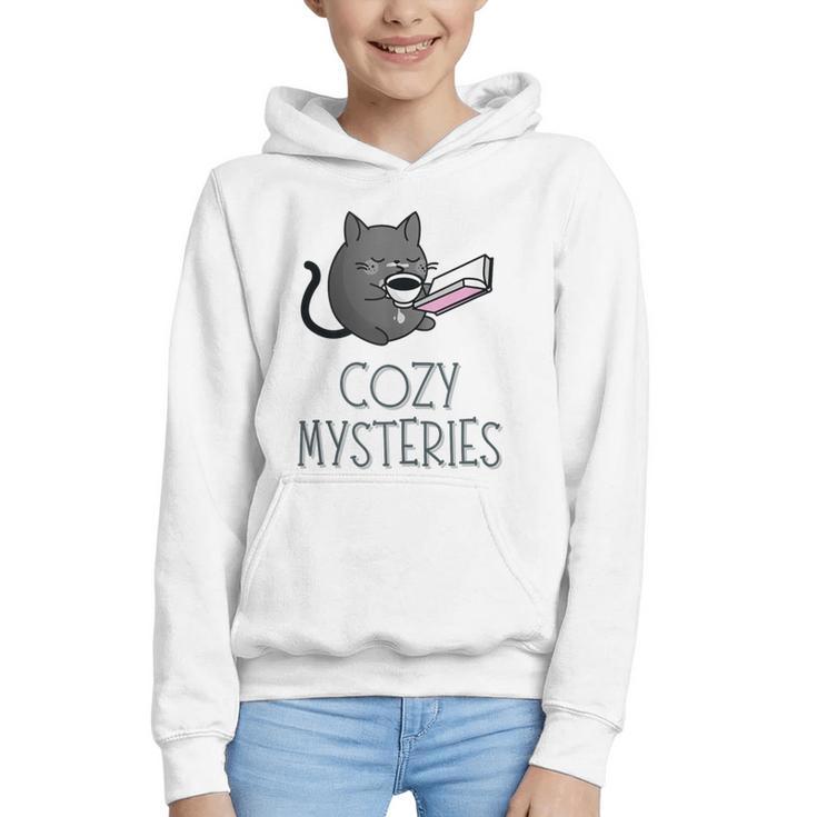 Cozy Mysteries Coffee And Novel For Book Lovers Graphic Youth Hoodie