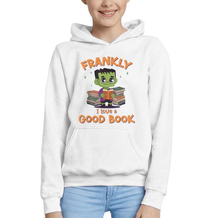 Cute Halloween Teacher Librarian Frankenstein Reading Books Graphic Youth Hoodie