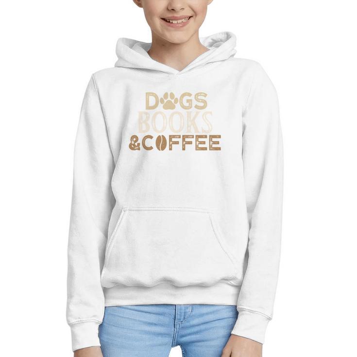 Dogs Books & Coffee Graphic Youth Hoodie