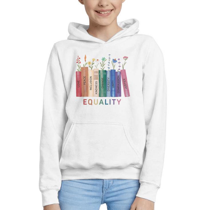 Equality Flower Books Equal Rights Social Justice Feminist Graphic Youth Hoodie