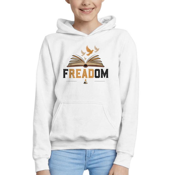Freadom Anti Banned Books Lovers Reading Librarian Bookworm Graphic Youth Hoodie