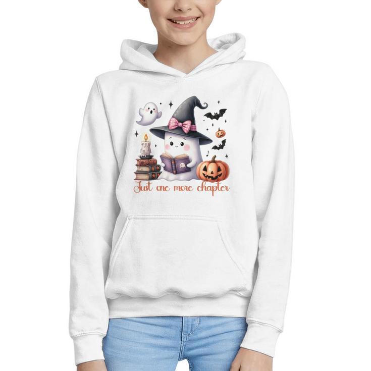 Ghost Reading Book Coquette Bow Halloween Girl Toddler Kid Premium Graphic Youth Hoodie