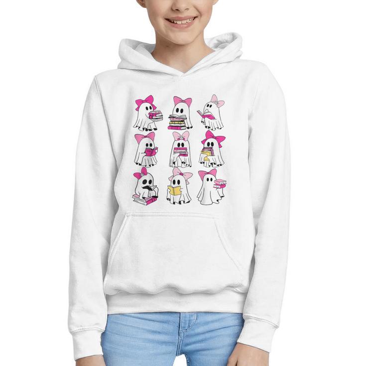 Halloween Pink Ghost Read More Books Spooky Boo Teacher Kids Graphic Youth Hoodie