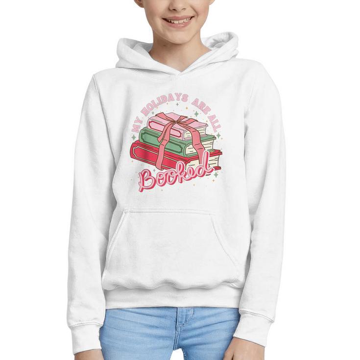 My Holidays Are All Booked Christmas Reading Books Bookish Graphic Youth Hoodie
