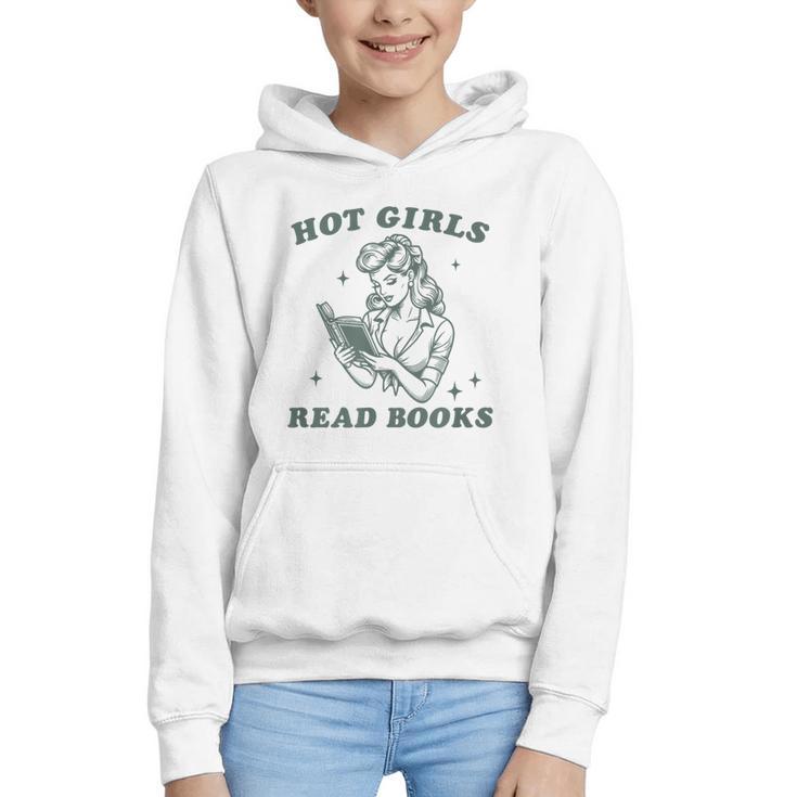 Hot Girls Read Books Bookish Booklover Christmas Graphic Youth Hoodie