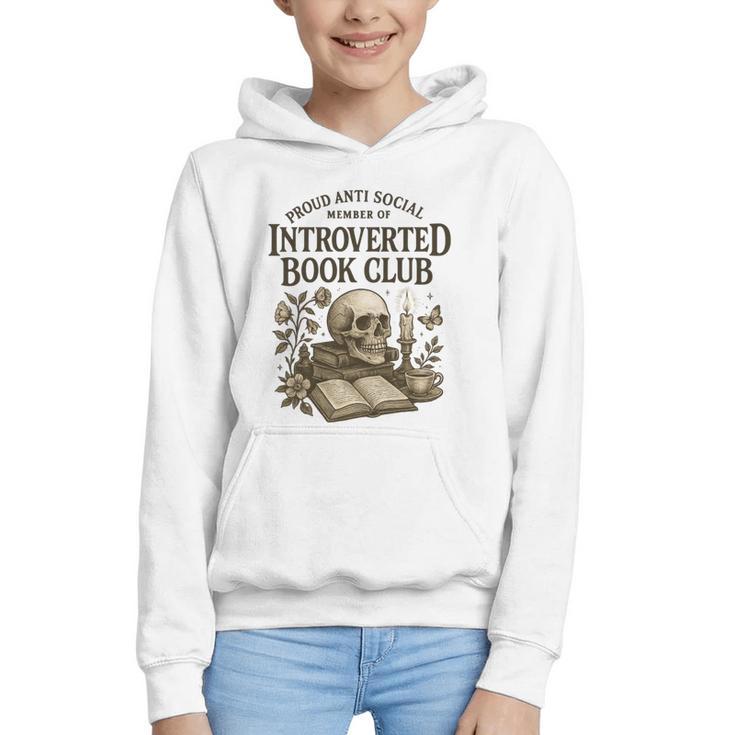Introverted Book Club Member Anti Social Reader Graphic Youth Hoodie