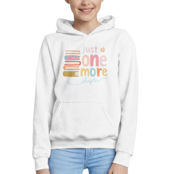 Just One More Chapter Artistic Pastel Book Lover Vibe Graphic Youth Hoodie