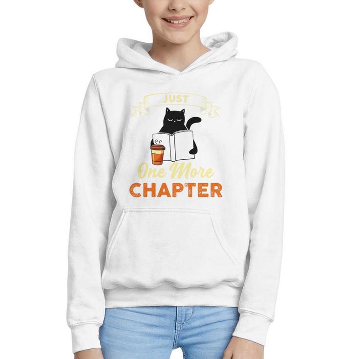 Just One More Chapter Fun Cat Coffee Reading Book Premium Tri-Blend Graphic Youth Hoodie