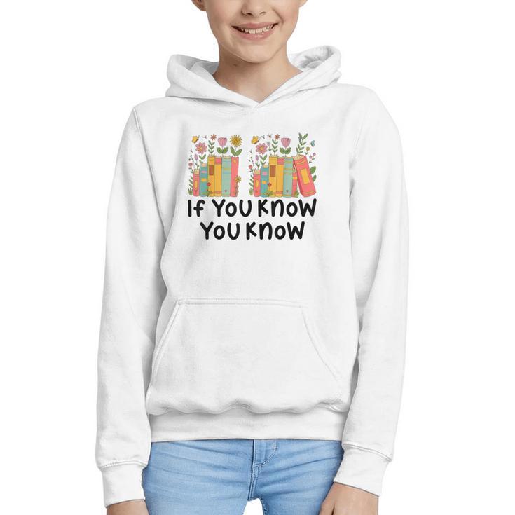 If You Know You Know 6 7 Reading Books Merry Christmas Graphic Youth Hoodie