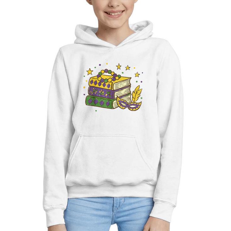 Mardi Gras Book Lover Reading Reader Men Women Kids Graphic Youth Hoodie