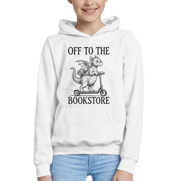 Off To The Bookstore Reading Bookworm Graphic Youth Hoodie
