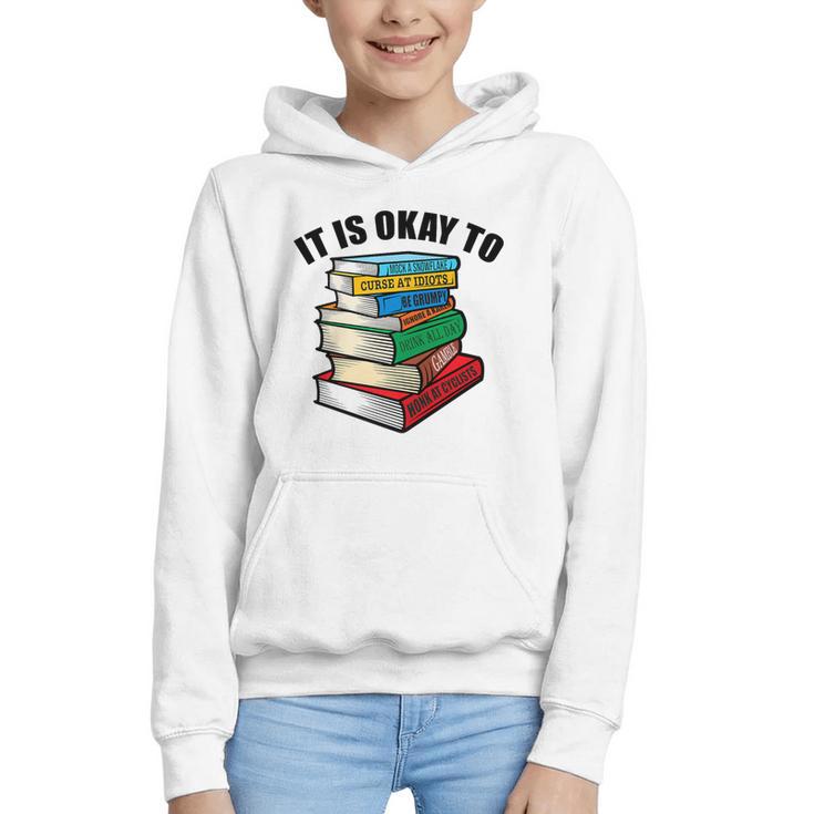 It Is Okay To Be a Grumpy Old Man Book Lover Premium Graphic Youth Hoodie