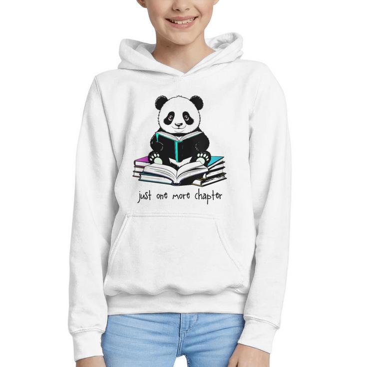 Panda Reading Chapter Books Graphic Youth Hoodie