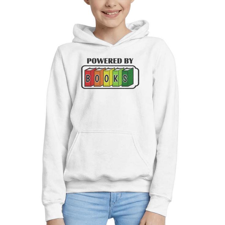 Powered By Books  Bookworm Librarian Reading Graphic Youth Hoodie