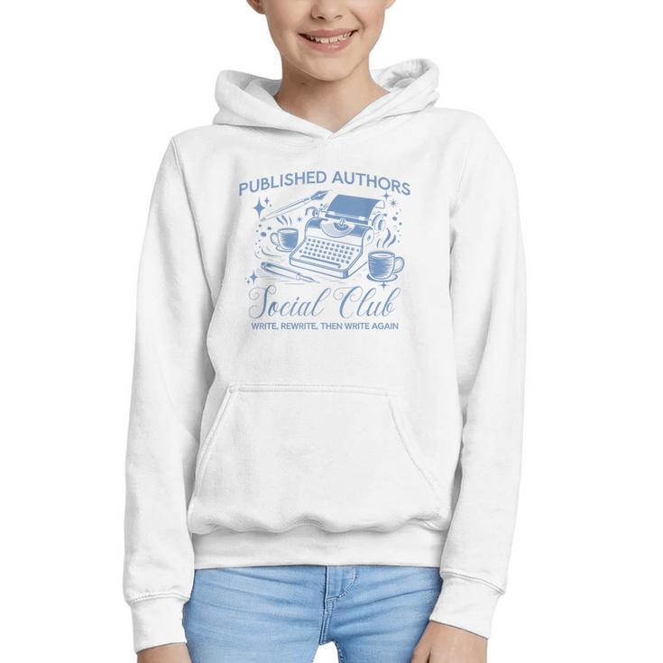 Published Authors Social Club Women Vintage Poet Book Writer Graphic Youth Hoodie