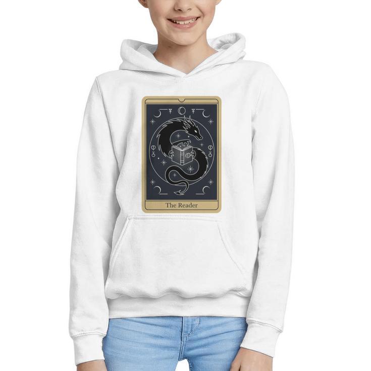 The Reader Tarot Card Mystic Dragon Book Magic Graphic Youth Hoodie