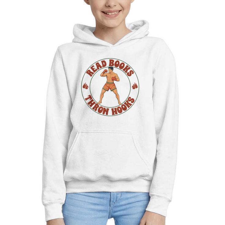 Reading Book Lover Boxer Boxing Lover Read Books Throw Hooks Graphic Youth Hoodie