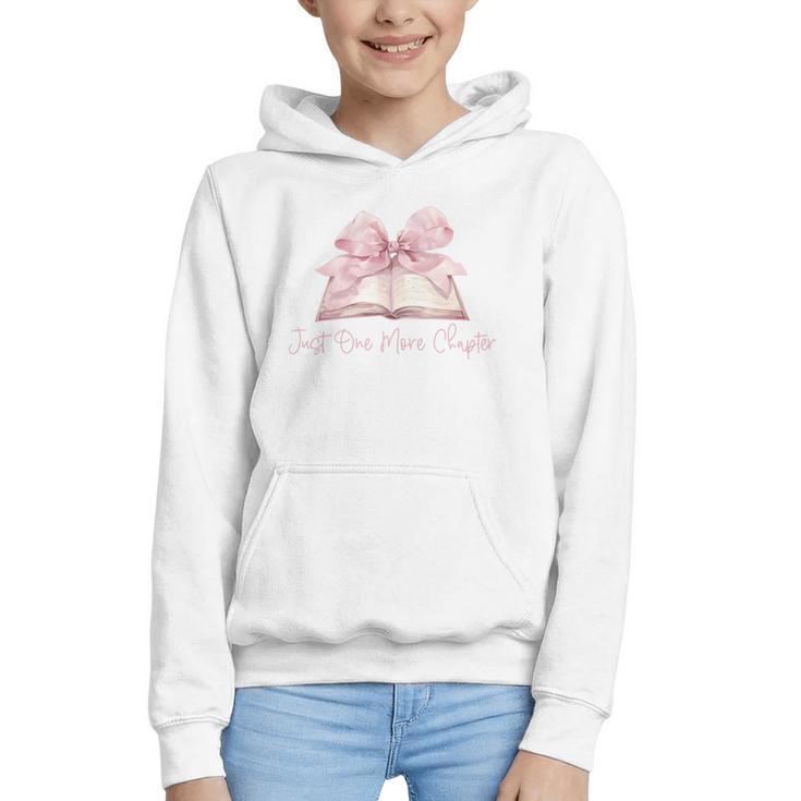 Reading Books Mom Mothers Day Coquette Pink Bow Book Lovers Graphic Youth Hoodie