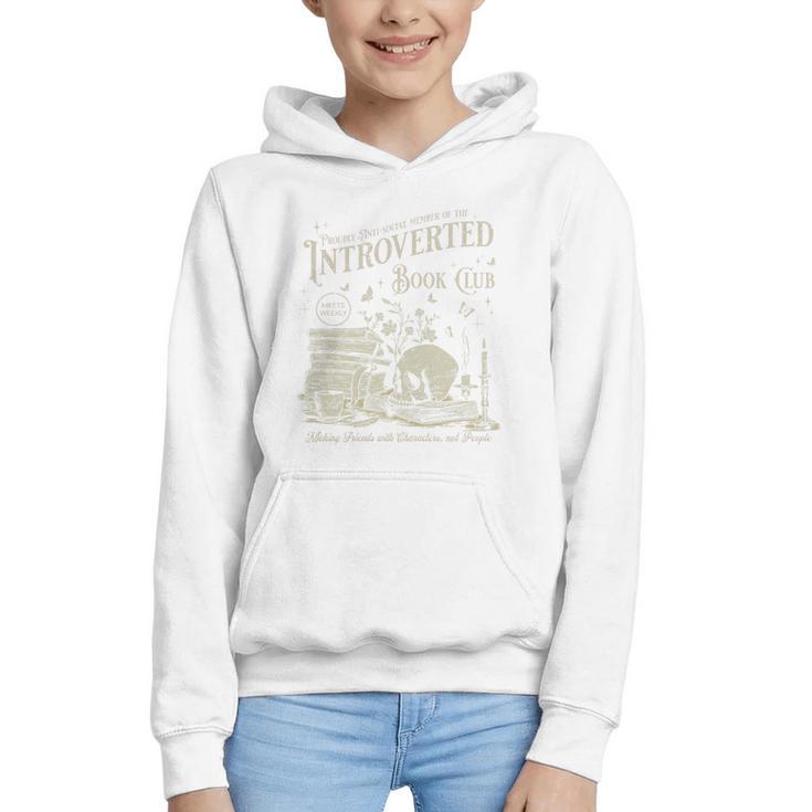 Retro Proud Anti Social Member Of Introverted Book Club Premium Tri-Blend Graphic Youth Hoodie